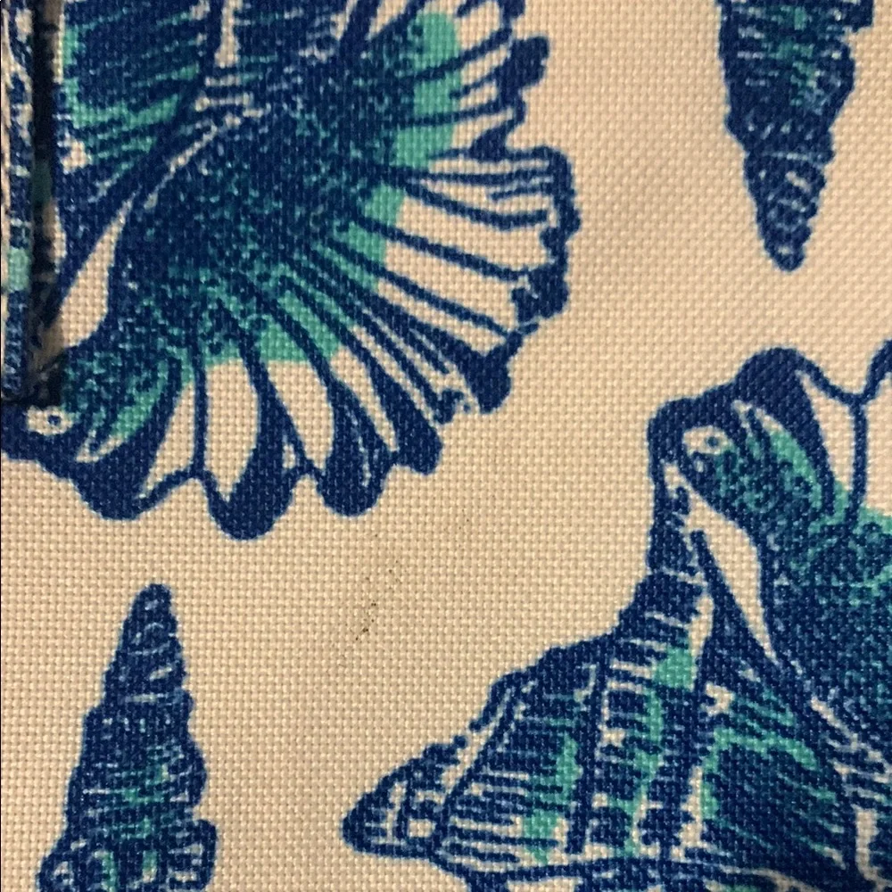 Large Vintage Lilly Pulitzer Blue Seashell Print Tote Bag - Picture 9 of 10